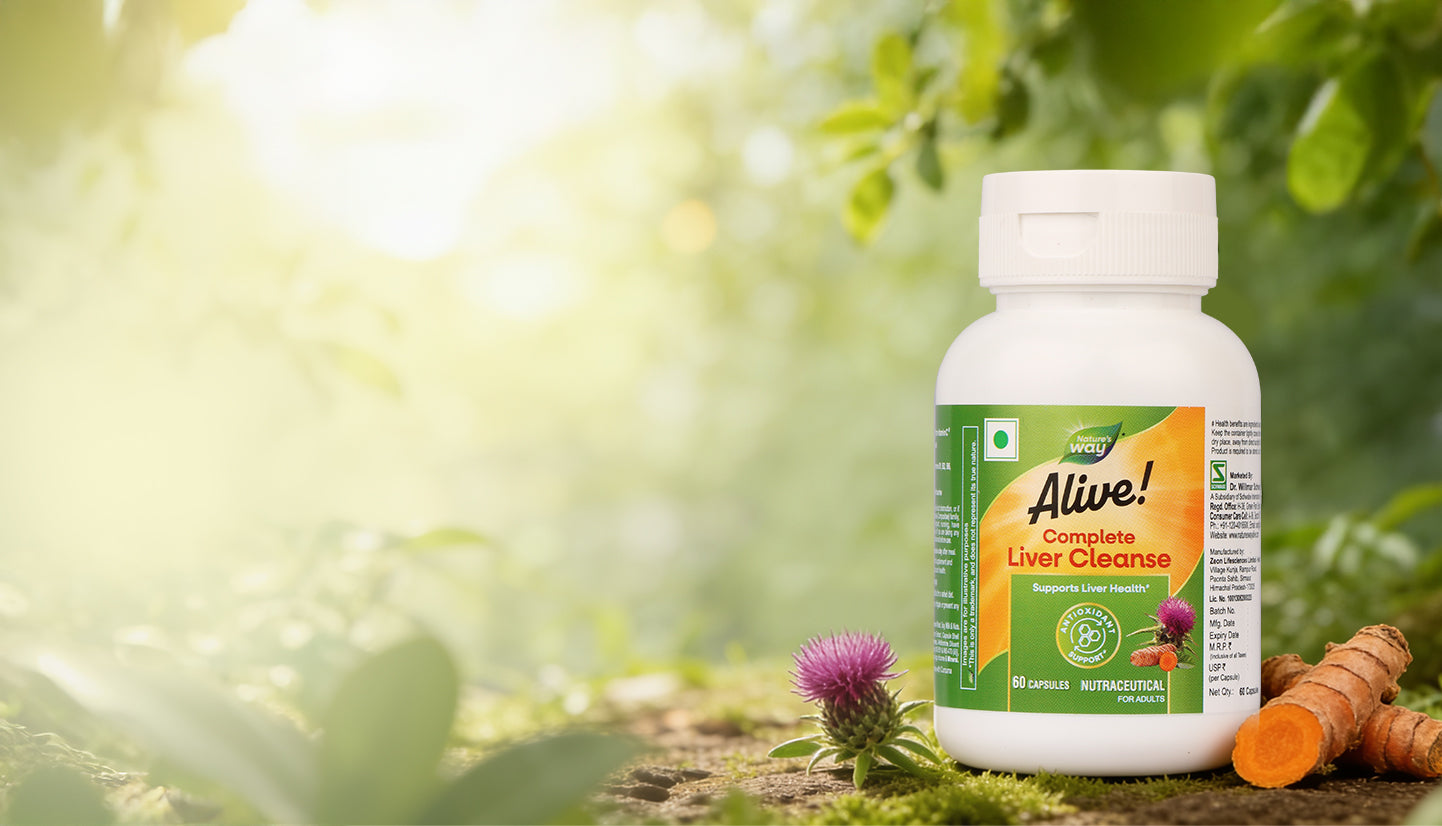 Nature's Way Alive Liver Cleanse with natural lifestyle banner
