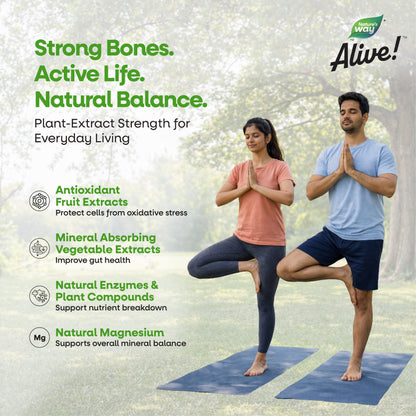 Calcium deficiency statistics and benefits of Nature's Way Alive bone support Calcium.