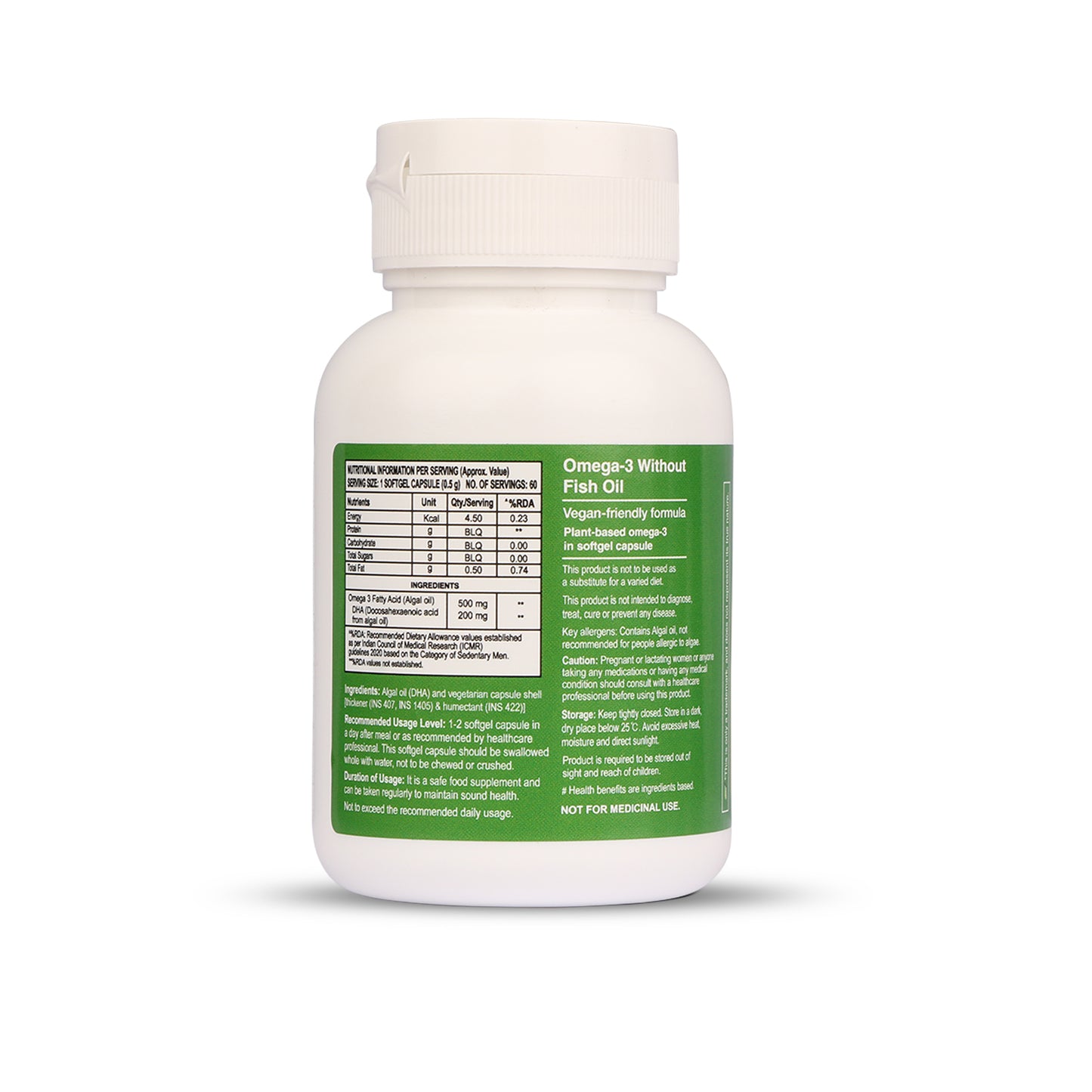 Back view of Nature’s Way Alive Algal Oil Omega 3