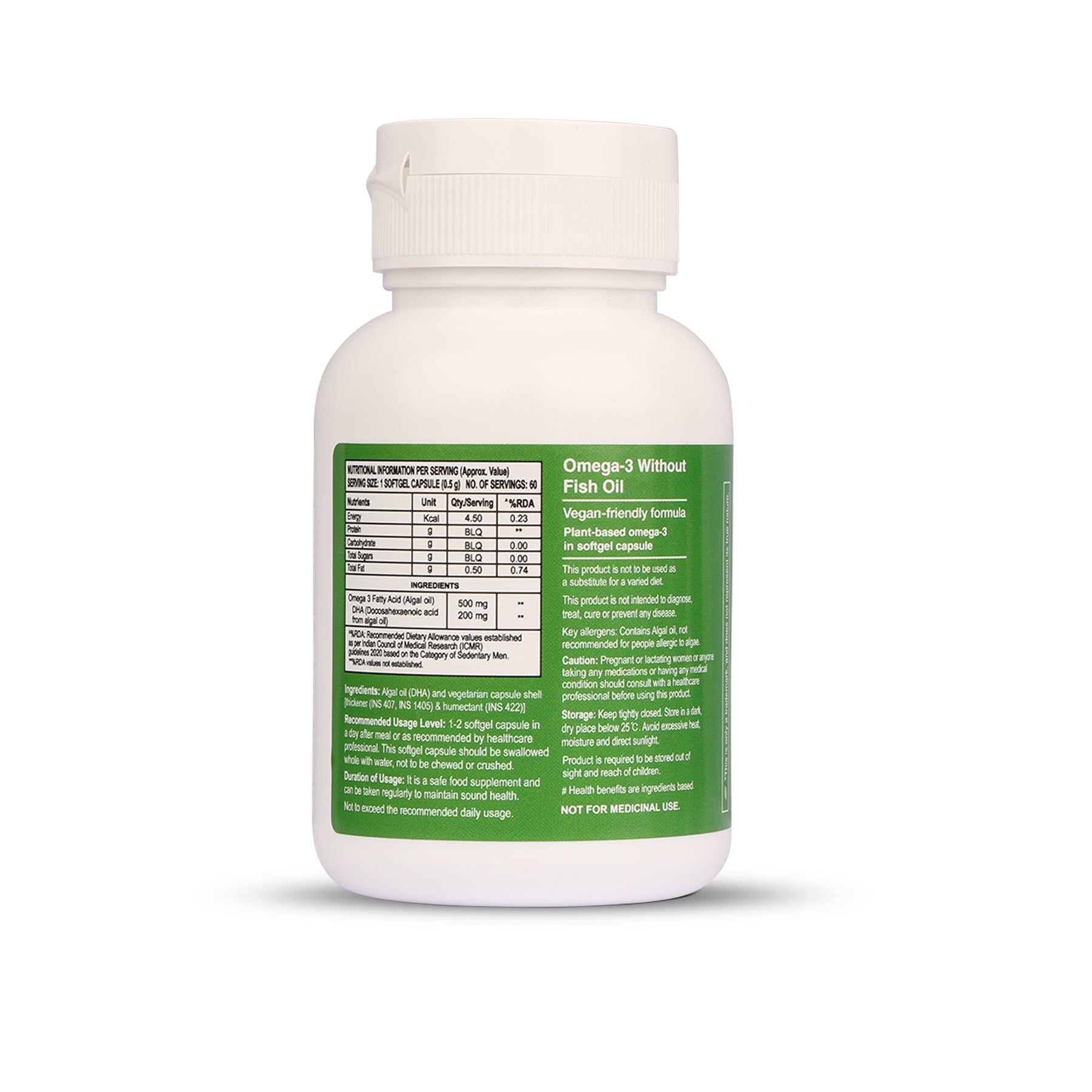 Back view of Nature’s Way Alive Algal Oil Omega 3