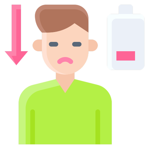 Icon representing low energy, tiredness and fatigue