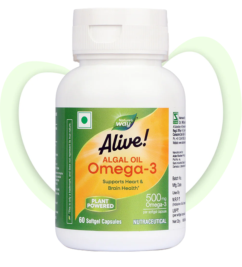 Front view of Nature’s Way Alive Algal Oil Omega 3
